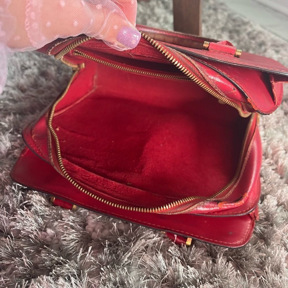 LOUIS VUITTON - Vintage Pont Neuf PM Ventian Red Epi Leather Hand Bag Purse - Picture 8 of 10